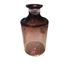 Vintage Czechoslovakian Amethyst Purple Glass Bottle - Bohemian Art